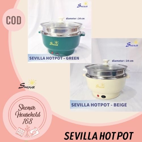 SHENAR HOT POT COOKING STEAMER ALAT MASAK ELEKTRIK BBQ COOKING PRAKTIS PAN- BISA COD