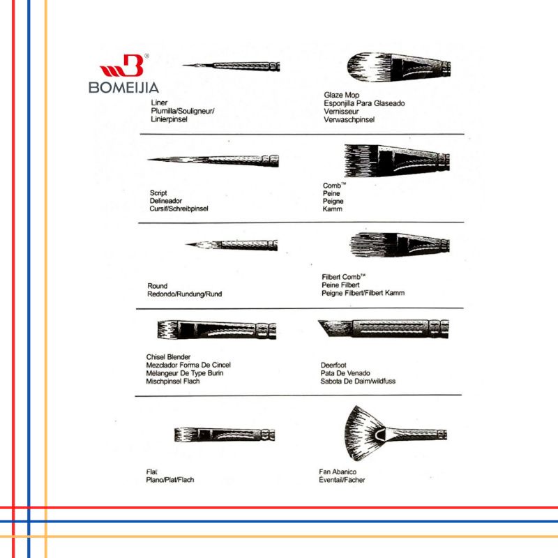 Kuas Lukis Set Bomeijia Mix 12pcs