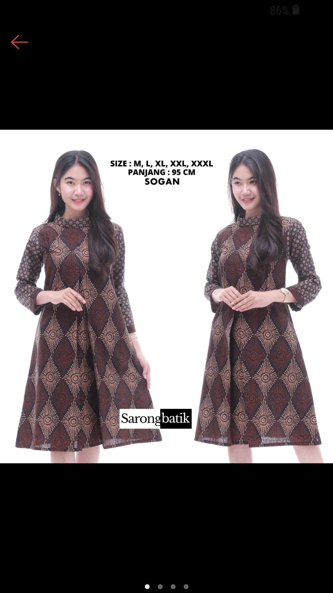 Atasan Dress Batik Wanita Sogan Tb0020sb