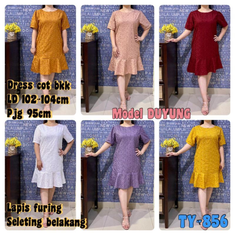 Dress katun bordir model duyung
