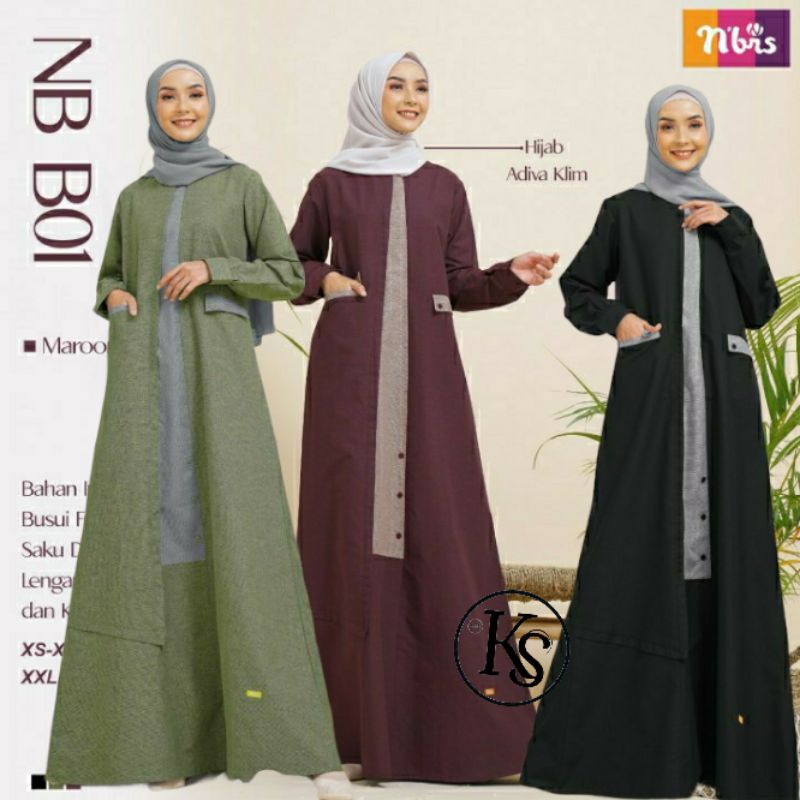 GAMIS NIBRAS NB B01 GREEN BLACK &amp; MAROON