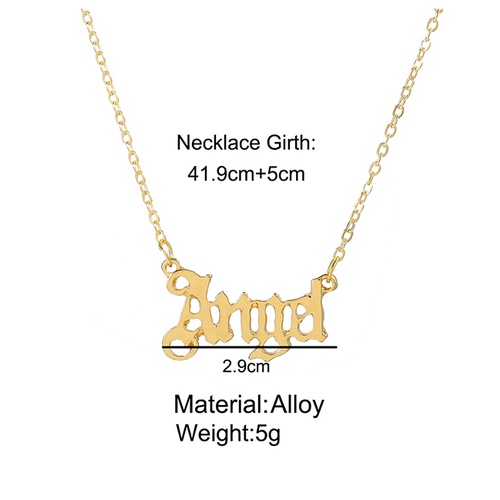 LRC Kalung Fashion Golden Alphabet Hollow Alloy K50051