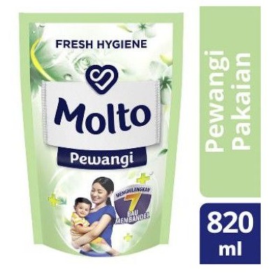 MOLTO Pewangi Pakaian Fresh Hygiene Pouch 820ml - pengaharum pakaian - melembutkan pakaian - molto