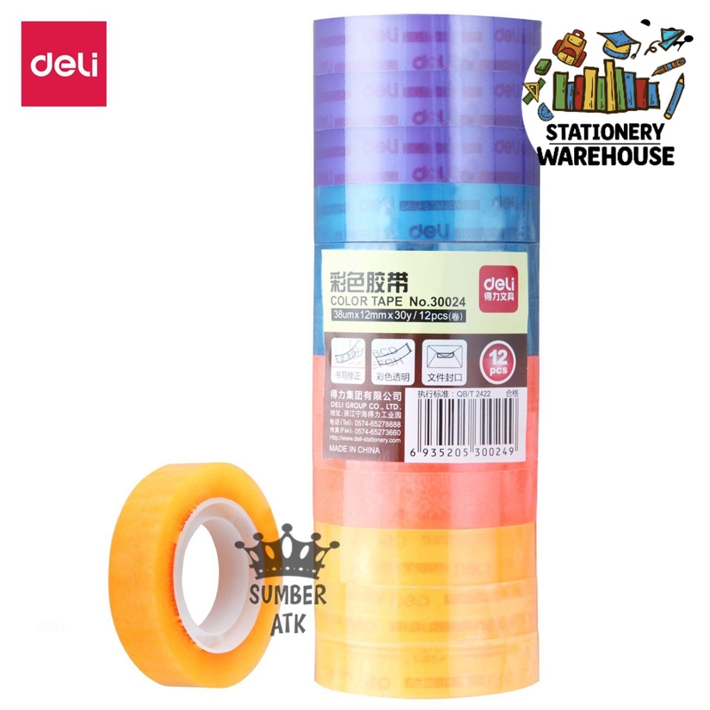 

Deli Isolasi Lakban Warna Warni 12MM x 30yard 30024