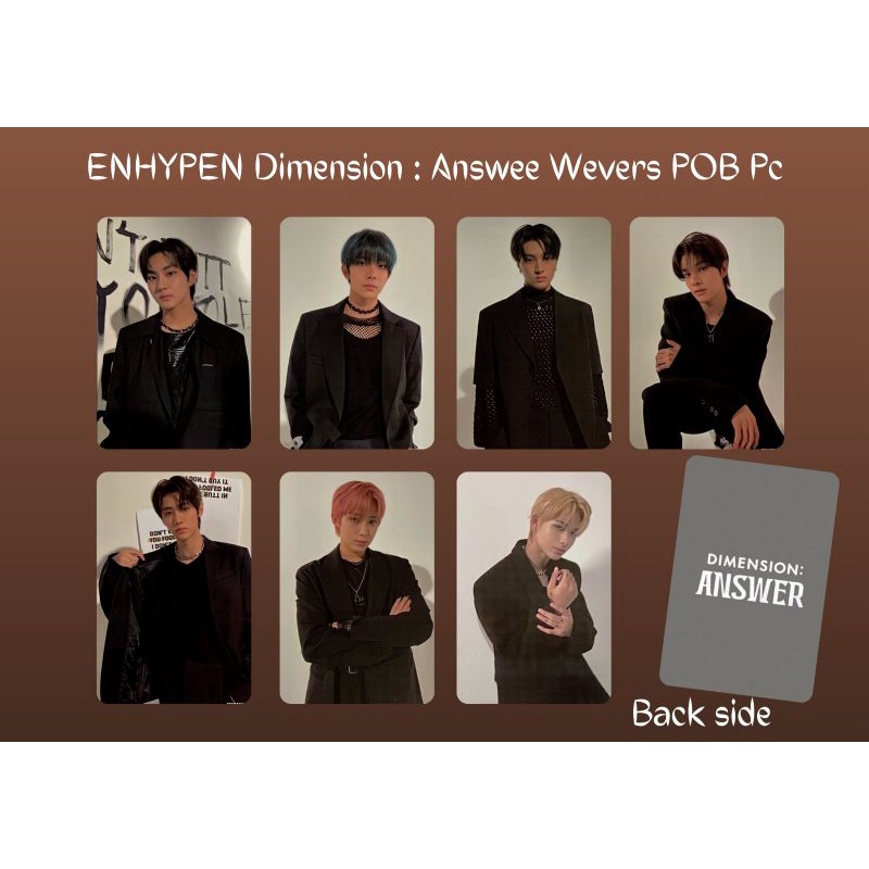 ENHYPEN Dimension Answer Weverse Pob Unofficial Pc / Photocard