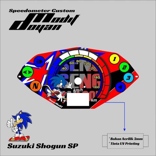 Speedometer Custom Suzuki Shogun SP