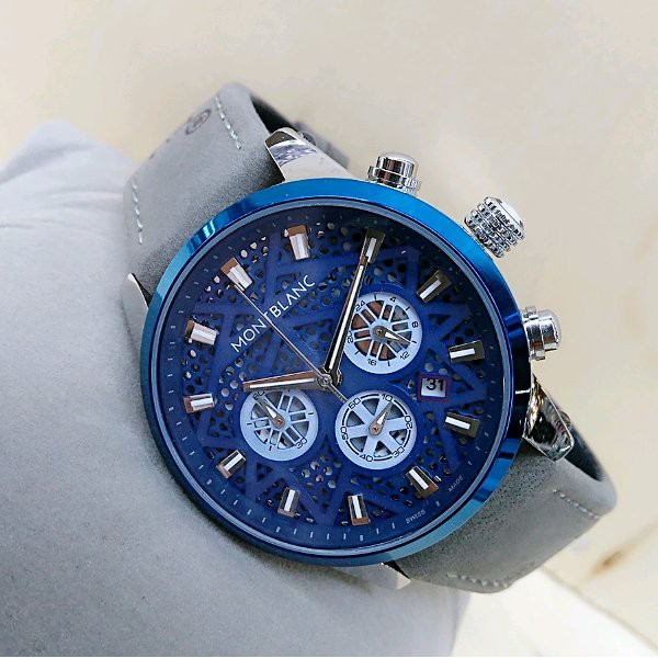 Jam Tangan Montblanc Super Chrono Aktif Strap Leather Kulit hargajam