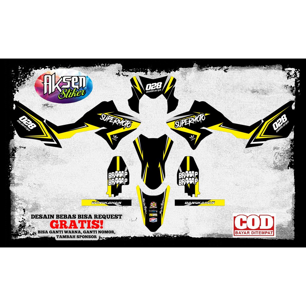 Sticker KLX Dtracker Murah Supermoto Keren Terbaru Decal KLX Dtracker Bisa Costum COD