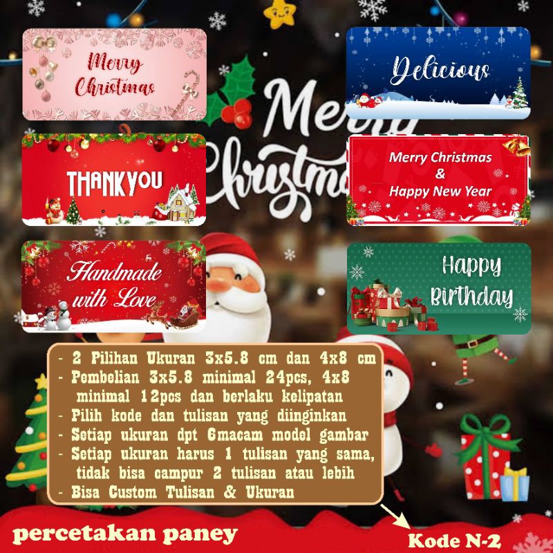 

Label Natal Stiker Merry Christmas Xmas BACA DESKRIPSI