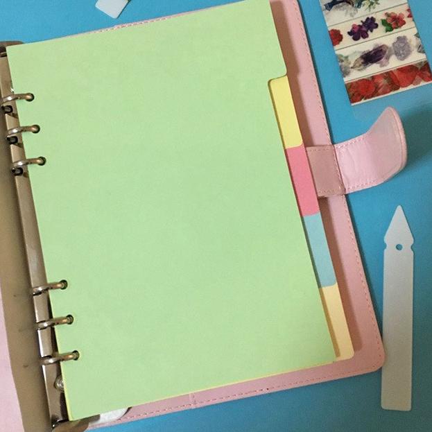 

3.3 Promo >> 1 Pack isi 5 Lembar Pembatas Binder Divider A5 A6 6 Holes Lubang Ring Kertas Sheets