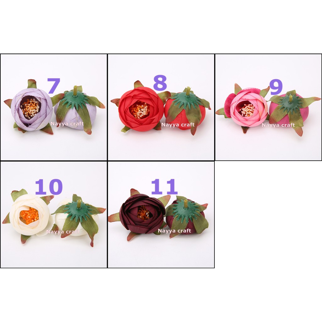 Kepala bunga kuncup peony kelopak bunga mawar peony artificial hiasan dekorasi mahar craft