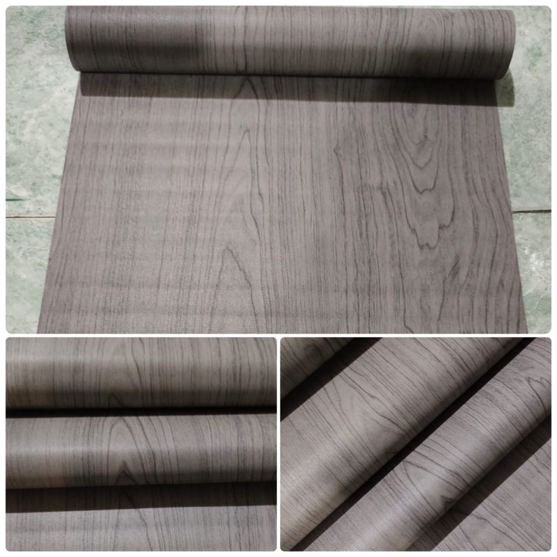 Jual wallpaper premium stiker dinding ruang tamu motif kayu berserat