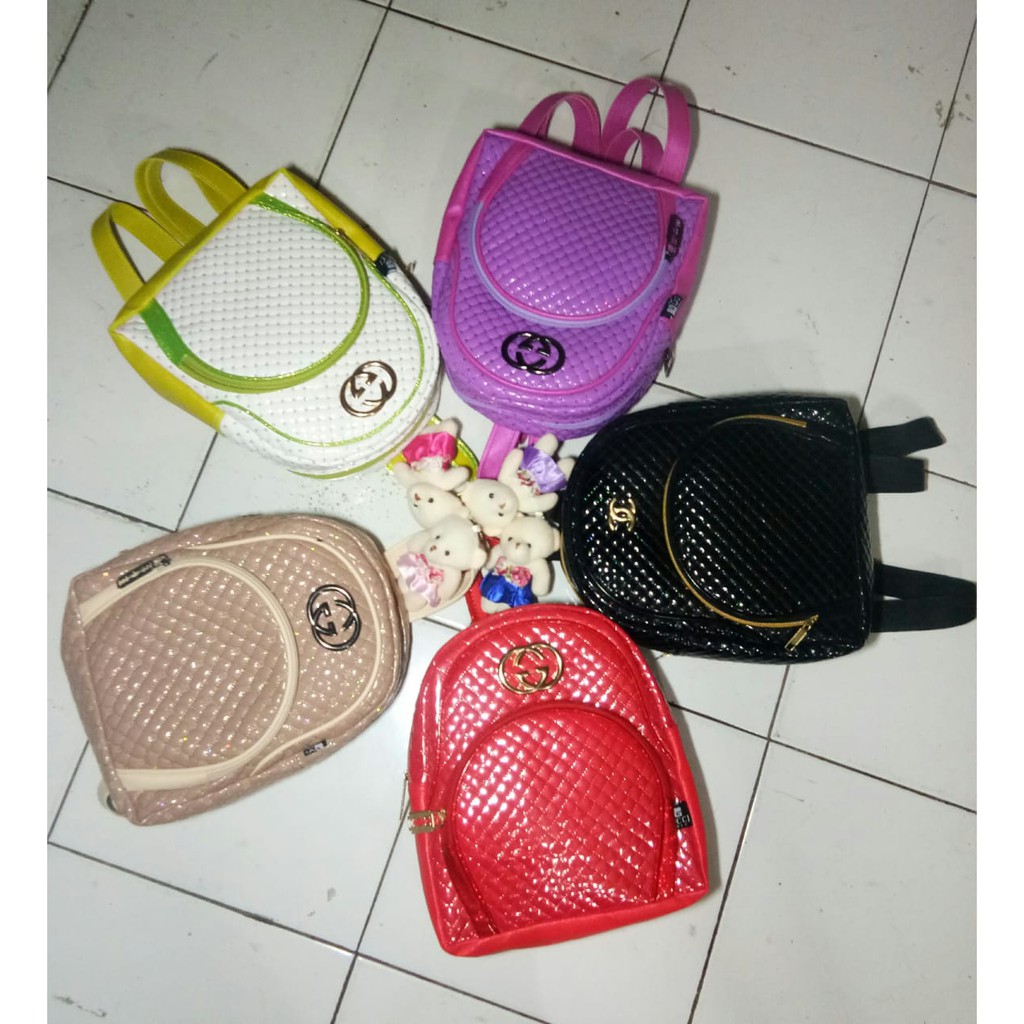 PROMO TAS RANSEL MODEL TERBARU GLOSSY GLITER CANTIk KEREN GAUL GOKIL