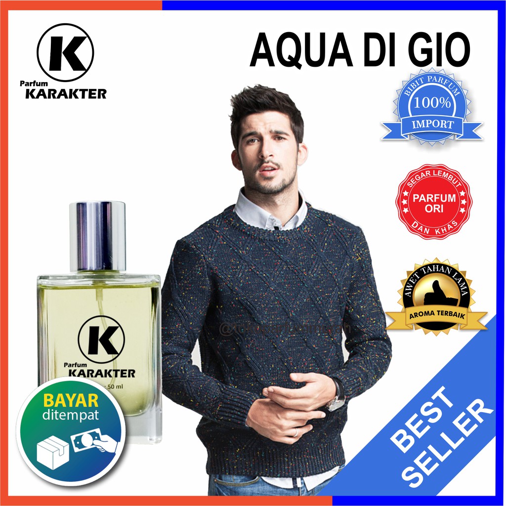 Bisa Cod | Parfum Cowok Acqua Digio  Bibit parfum Import Wangi &amp; Tahan Lama  Kemasan 50ml