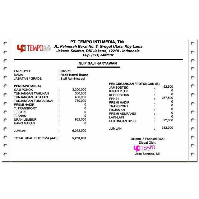 Slip Gaji F Shopee Indonesia