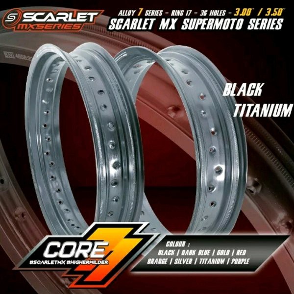VELG SCARLET SUPERMOTO SET HITAM TITANIUM