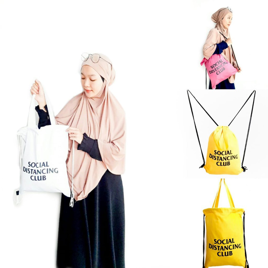 NEW DUAL FUNGSI BISA TOTEBAG  STRINGBAG RANSEL SERUT SABLON | bahan drill polos