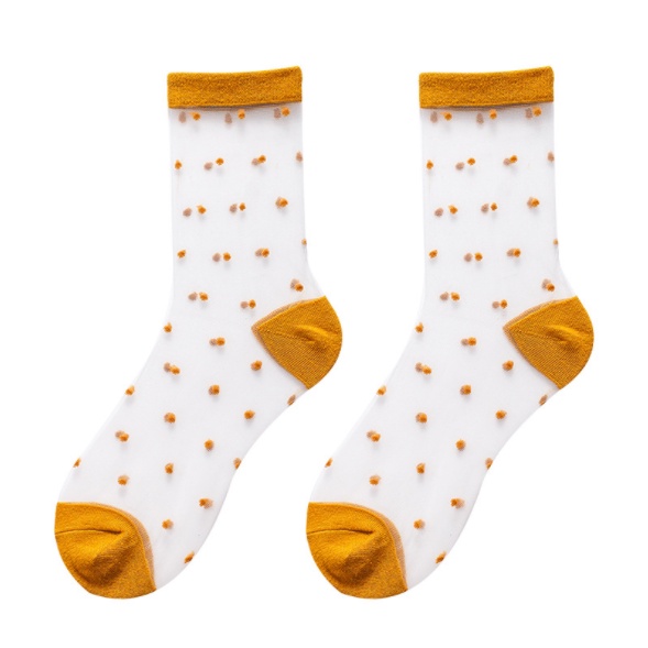 KKT 81-90 Kaos Kaki Transparan Korea Polkadot Banyak Warna