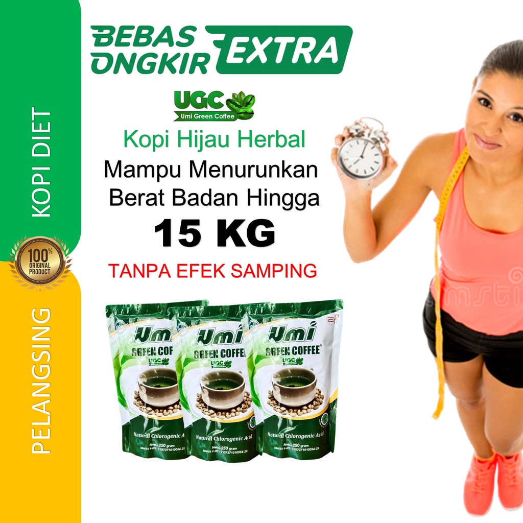 Diet Pembakar Lemak Penurun Berat Badan Umi Green coffee Original Pelangsing Ampuh BPOM Aman Ampuh