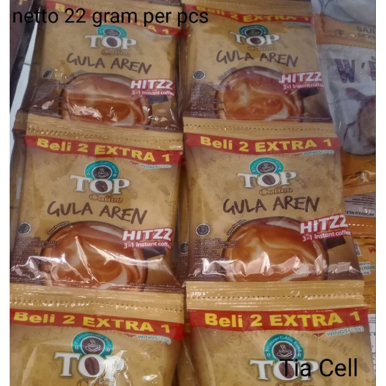 

kopi top gula aren renceng isi 10 saset