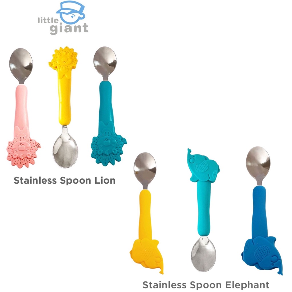 Little Giant Stainless Steel Spoon Silicone Handle - Sendok Stainless