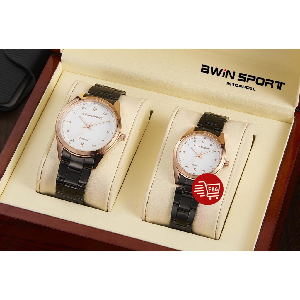 JAM TANGAN PRIA BWIN SPORT RANTAI STAINLESS STELL COUPLE WANITA