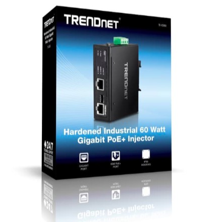 TRENDNET TI-IG60 60w Industrial Gigabit PoE+ Injector