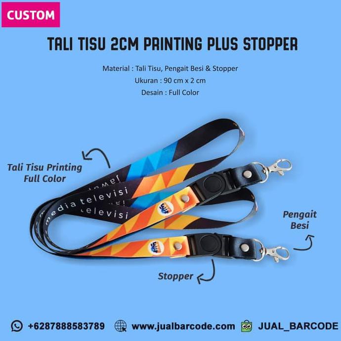 

Populer] Cetak Custom Tali Lanyard Tisu Printing Full Color 90 X 2 Cm - Id Card - Tanpa Stopper