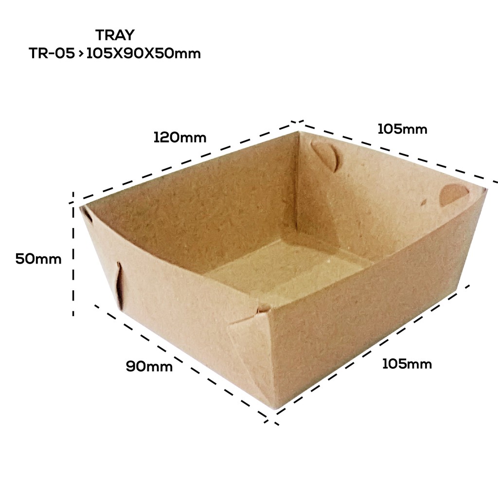 Paper Tray Bungkus Makanan Nampan (TR5K2-10.5X9X5 Cm)