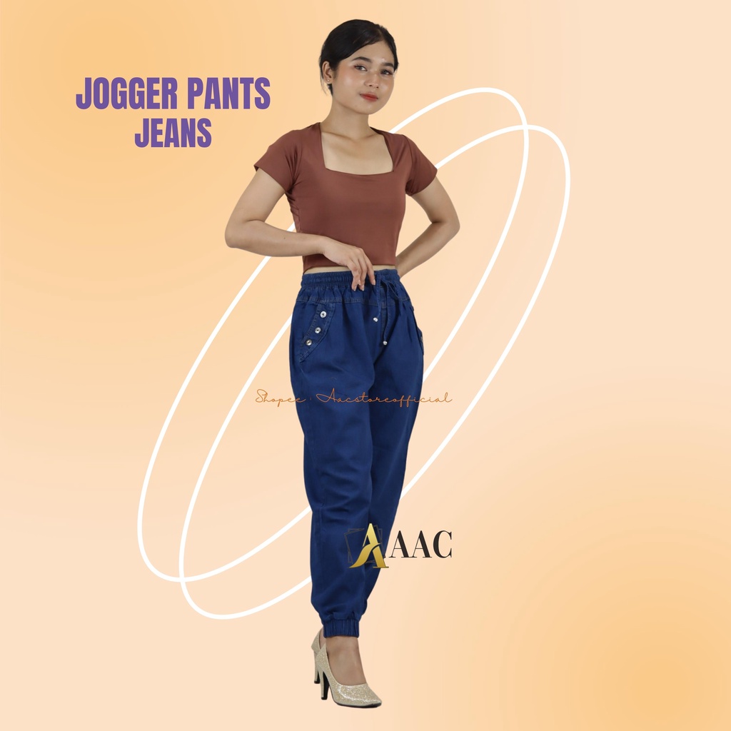 Jogger Pants Jeans Wanita Model Tali