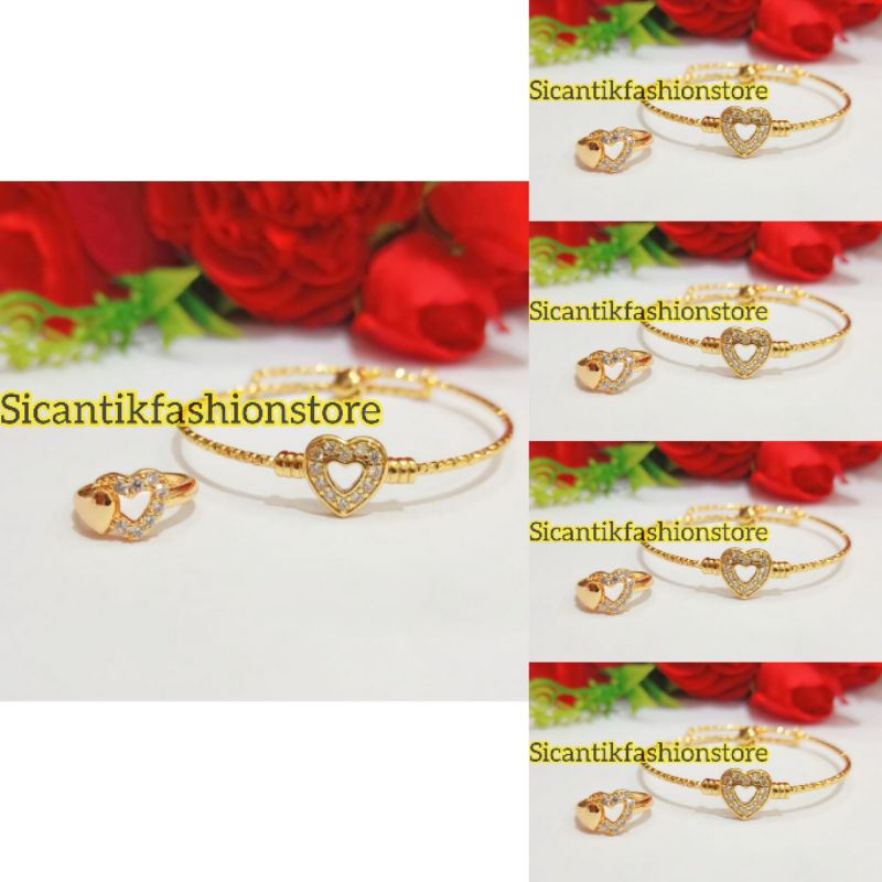 Gelang Titanium Anak Perhiasan Set anak Gelang Cincin Terlaris Anti Karat Gelang anak Cincin anak