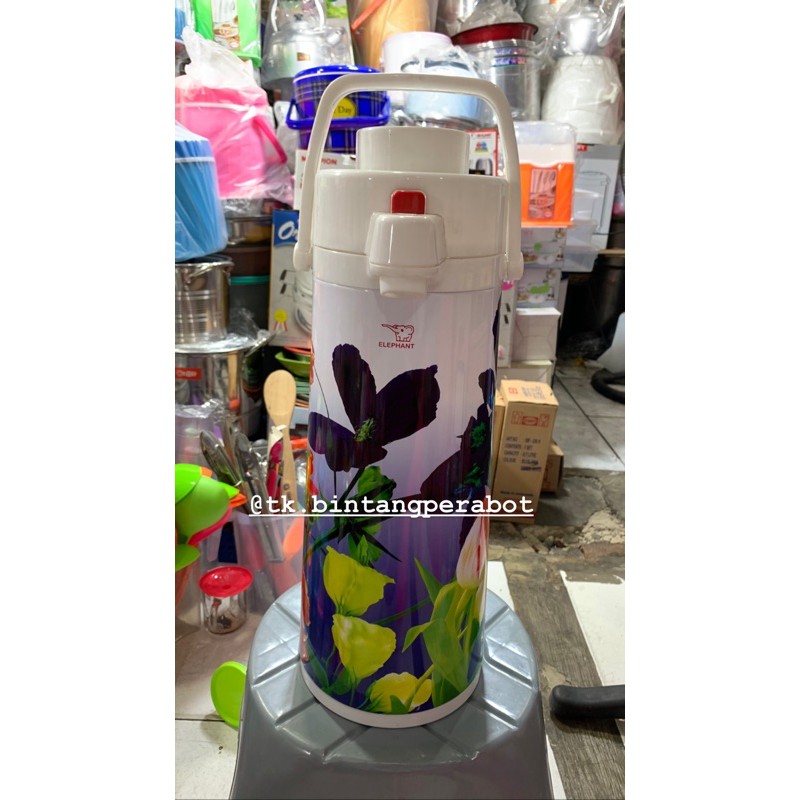 Termos Air Panas Pencet / Pompa 2,5 Liter Elephant / Termos Wadah Air Panas