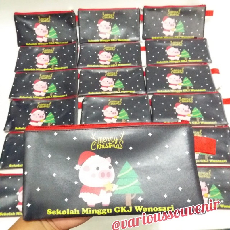 Case Christmas Tempat Pensil Custom + Tambah Nama / Tulisan