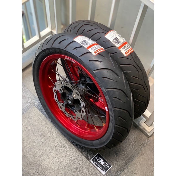 WHEELSET VELG SET SUPERMOTO CRF 150L WR 155 R TROMOL EXPEDITION VELG SCARLET EXPEDITION
