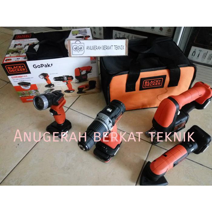 Paket Kombo Cordless Black Decker Bor Jigsaw Amplas Sander Gopak