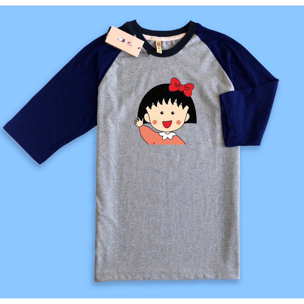 Kaos Raglan Baju chibi Maruko Chan komik Jepang