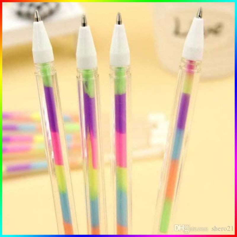 

Bolpen Pulpen Ballpoint Gel ink pen Korea Pelangi Rainbow unik Fancy