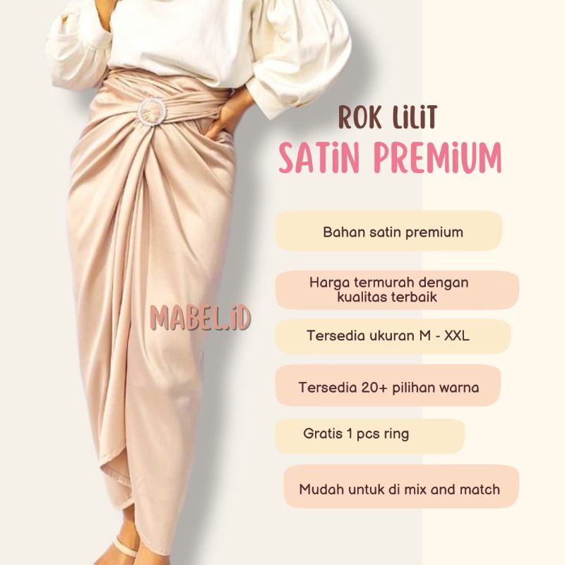 Rok Lilit Satin Polos Premium Wrap skirt