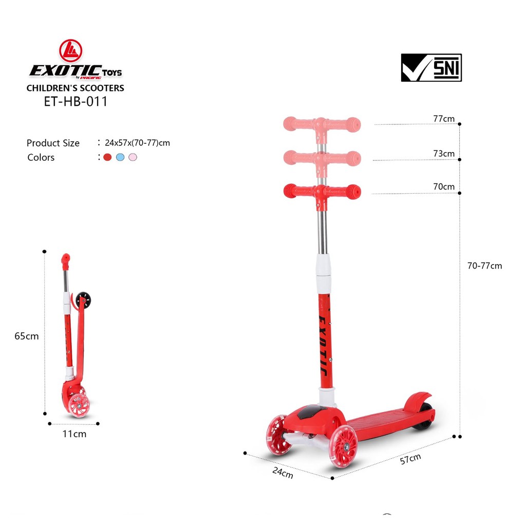 Scooter Skuter Anak Otoped Exotic ET HB011 Roda 3 Bisa di Lipat By Pacific-3