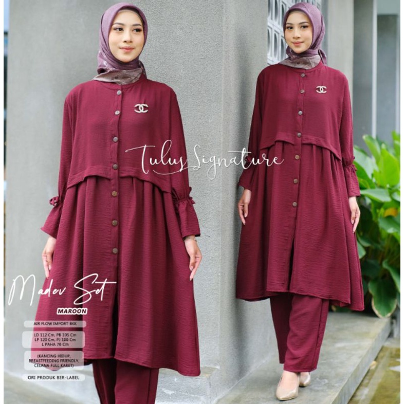 MADEV SET BY TULUS SIGNATURE (SET MUSLIMAH) Setelan OneSet premium airflow