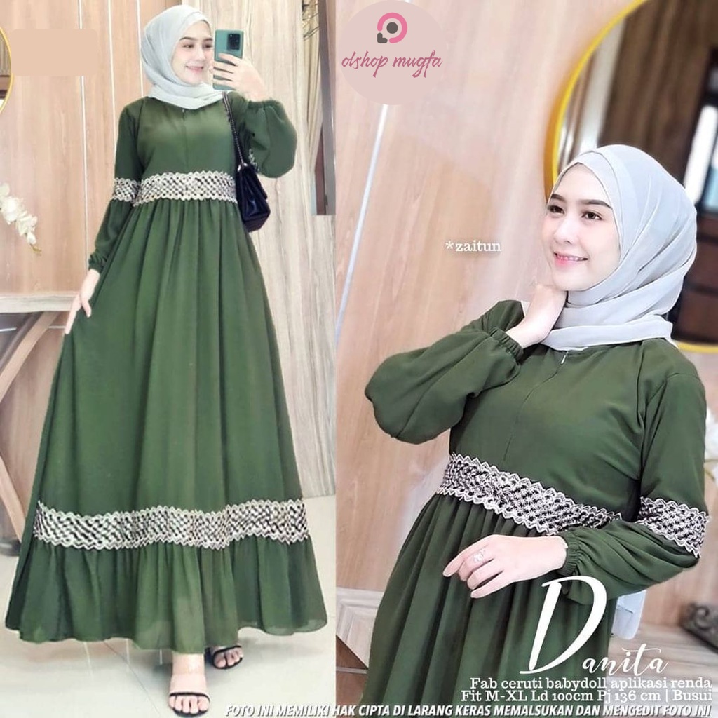 olshop mugfa baju gamis dania maxi renda baju gamis wanita kekinian baju gamis ter baru murah bisa c