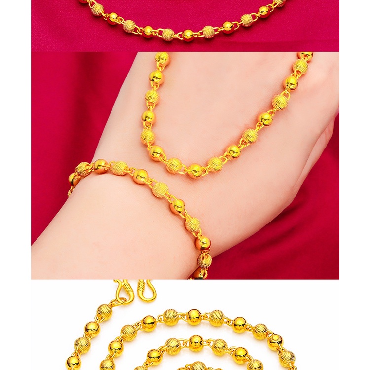 Kalung Manik-Manik Lapis Emas Asli Kadar 375 Desain Buddha Untuk Pria