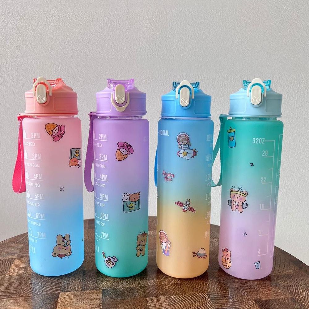 BOTOL AIR MINUM 1 LITER /1000ML BOTOL MOTIVASI / BOTOL MINUM ANAK SEKOLAH / OLAHRAGA BOTOL MINUM ANA