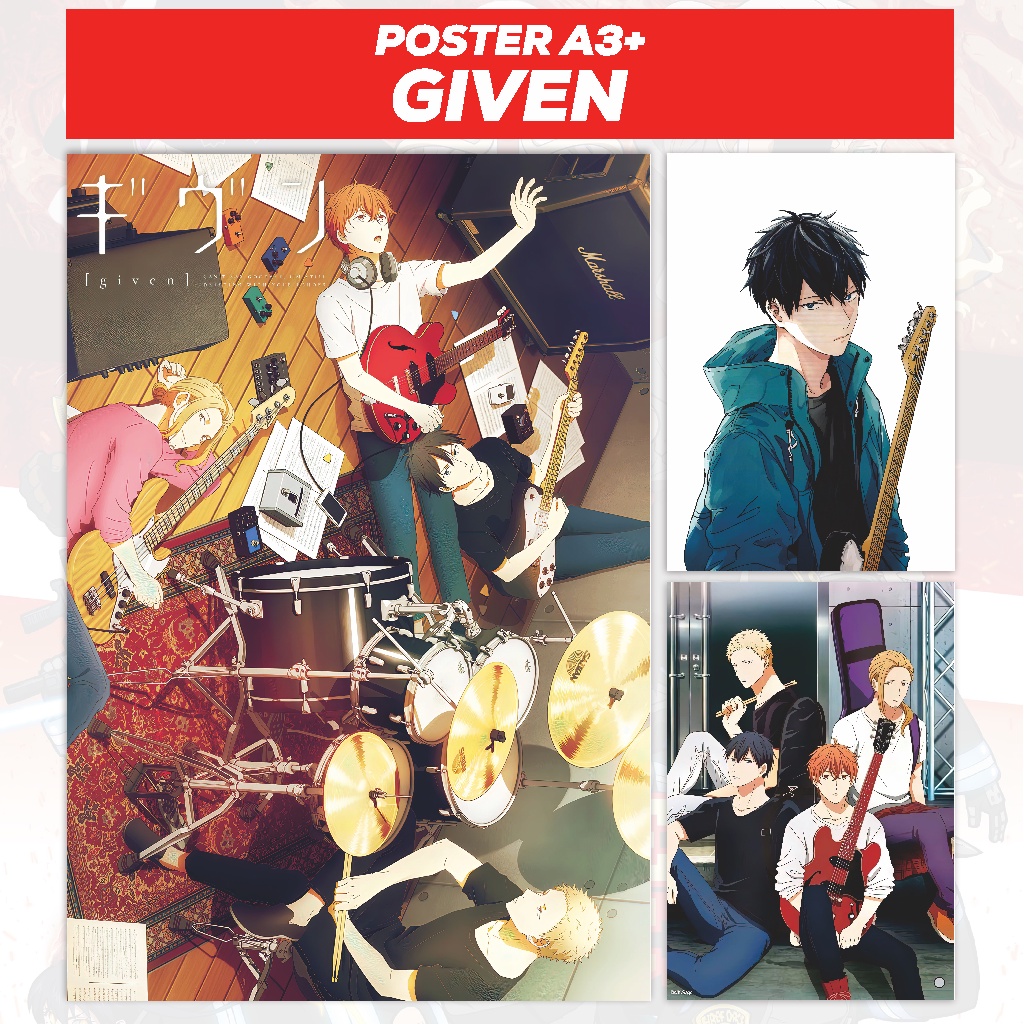 Poster Anime Given - Size A3+ Mafuyu Sato Ritsuka Uenoyama Haruki Nakayama Akihiko Kaji Ugetsu Murat