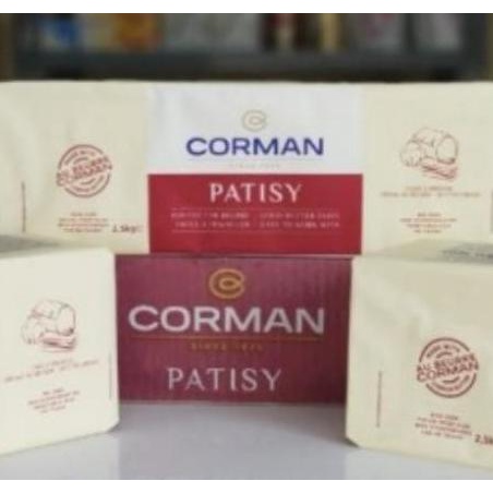 BISA COD Corman Patisy Unsalted Butter 2.5kg - Mentega Tawar Blok - Gosend/Grab