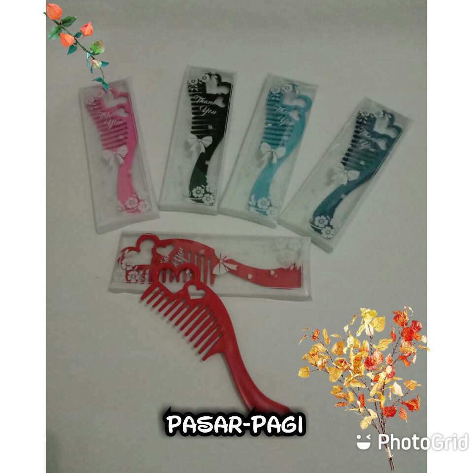 Souvenir 50 Pcs Sisir Love IMPORT Kemasan Mika Souvernir Hadiah Pernikahan Murah