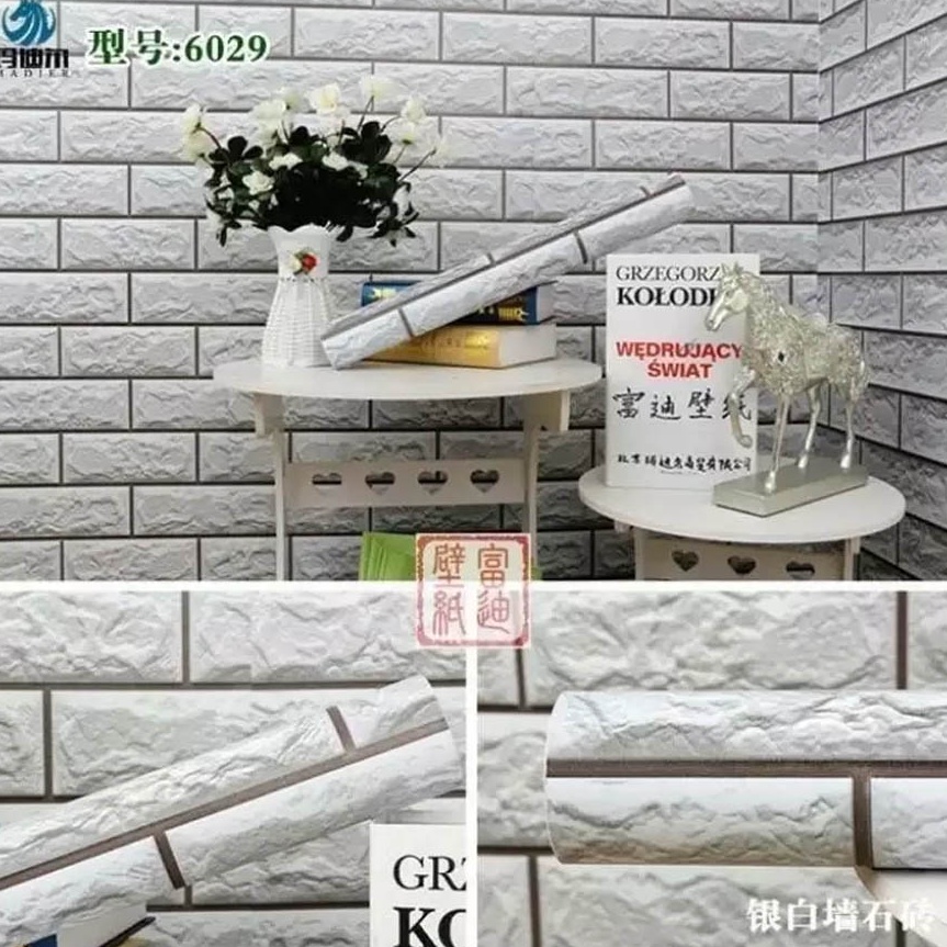 Center Sale_Walpaper Sticker Dinding kamar anti air Murah Dan Terbaik Motif Bata List Coklat