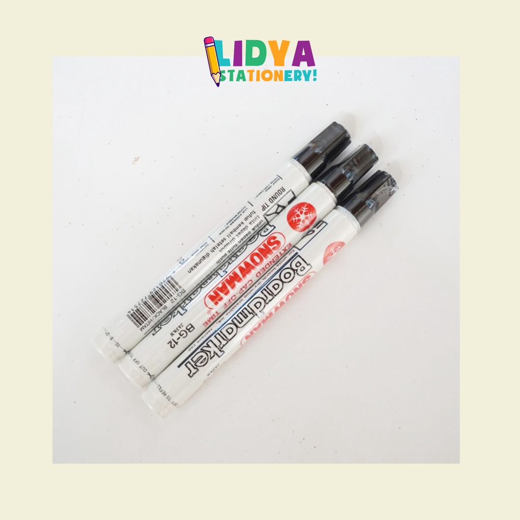 

Spidol Snowman White Board Marker [BG-12] Warna Hitam