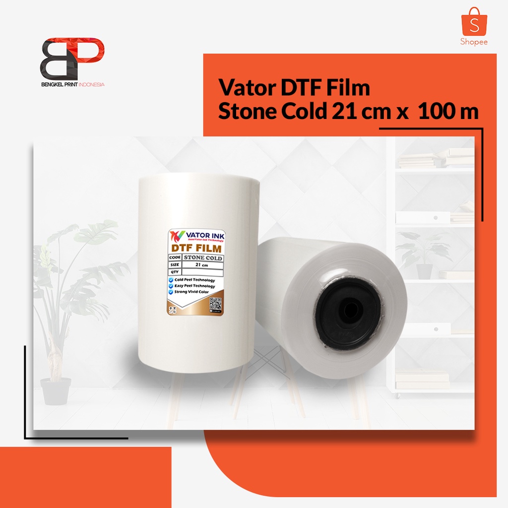 PET FILM DTF VATOR STONE COLD 21CM x 100M | 1ROLL | EASY PEEL | PET FILM DTF VATOR