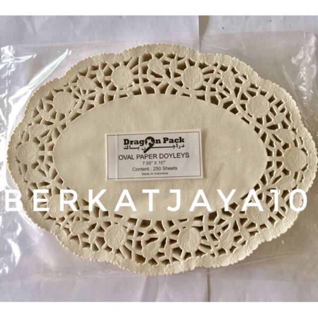 Paper Doyleys PUTIH OVAL 7.5&quot;x10&quot; isi 250 pcs kertas doilies alas renda 19x25 cm